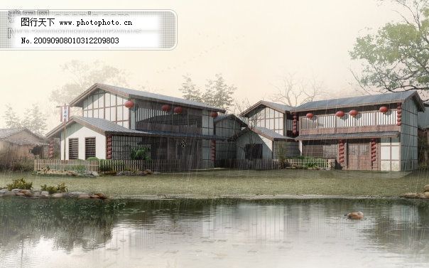 鄉(xiāng)野詩畫 雨幕下的復(fù)古建筑設(shè)計(jì)美學(xué)